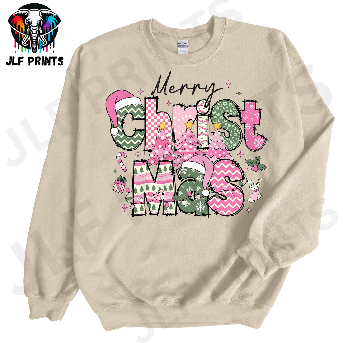 Merry Christmas - Pink/Green