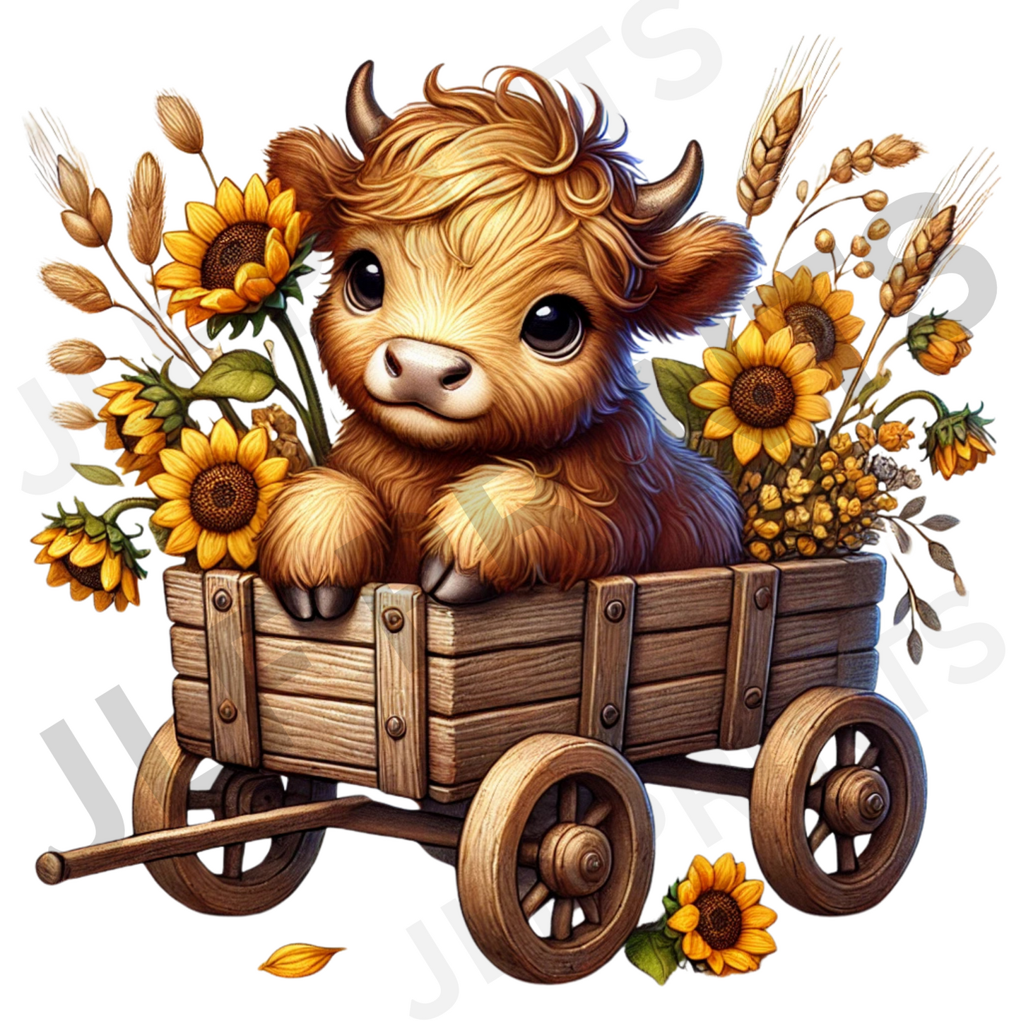 Sunflower Highland cow